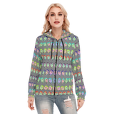 Many Faces Long Zip Hoodie
