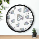 Diamonds Meow Wall clock