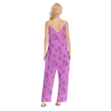 Diamonds Meow Loose Cami Jumpsuit