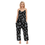 Diamonds Meow Loose Cami Jumpsuit