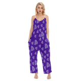 Diamonds Meow Loose Cami Jumpsuit
