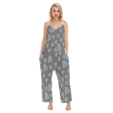 Diamonds Meow Loose Cami Jumpsuit