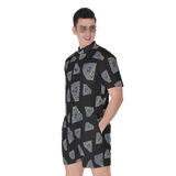 Diamonds Meow Short Jumpsuit