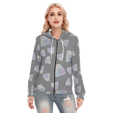 Diamonds Meow Long Zip Hoodie