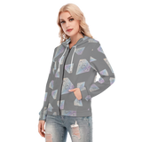 Diamonds Meow Long Zip Hoodie
