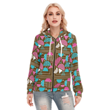 Slices Long Zip Hoodie