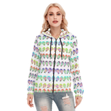Many Faces Long Zip Hoodie