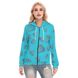 Diamonds Meow Long Zip Hoodie