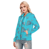 Diamonds Meow Long Zip Hoodie