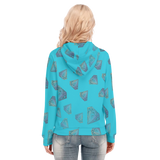 Diamonds Meow Long Zip Hoodie