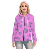Diamonds Meow Long Zip Hoodie