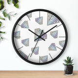Diamonds Meow Wall clock